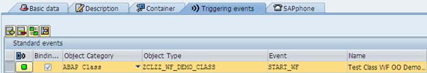 Workflow Triggering Events tab