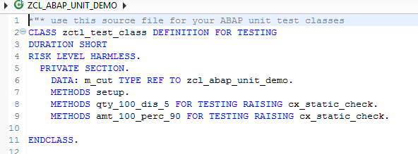 ABAP UNIT Test Class