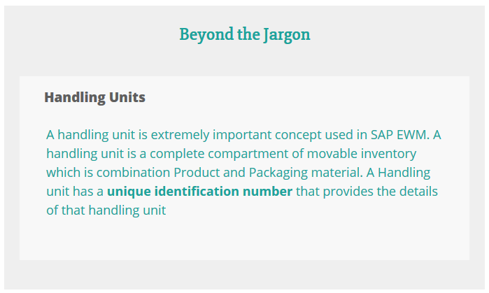  Handling Units