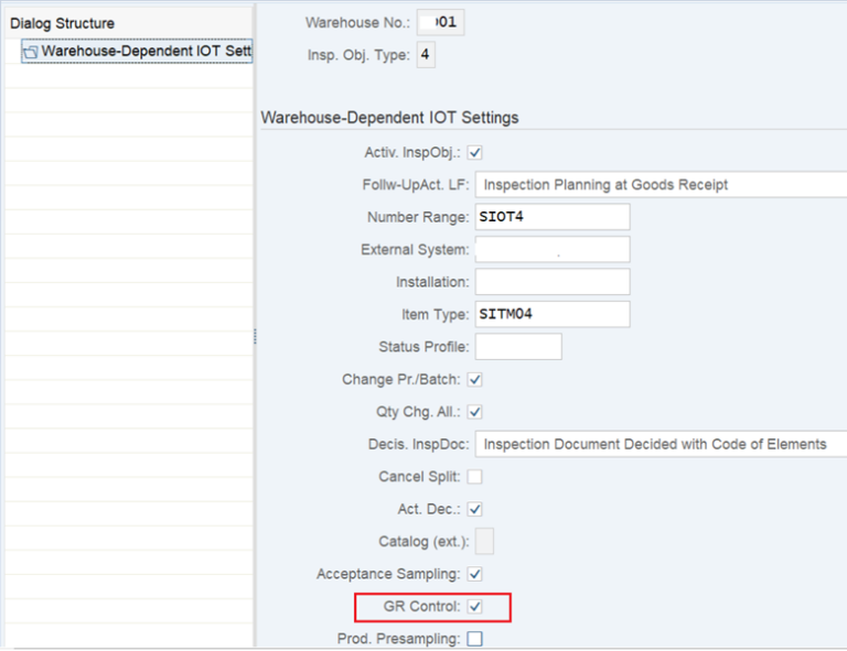EWM Partial Inspection via QM Interface ITPFED