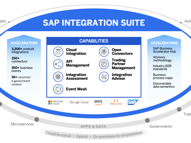 decorative infographic for the SAP Integration Suite