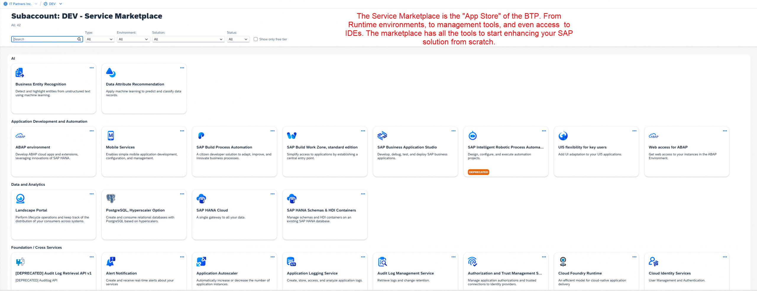 BTP Service-Marketplace