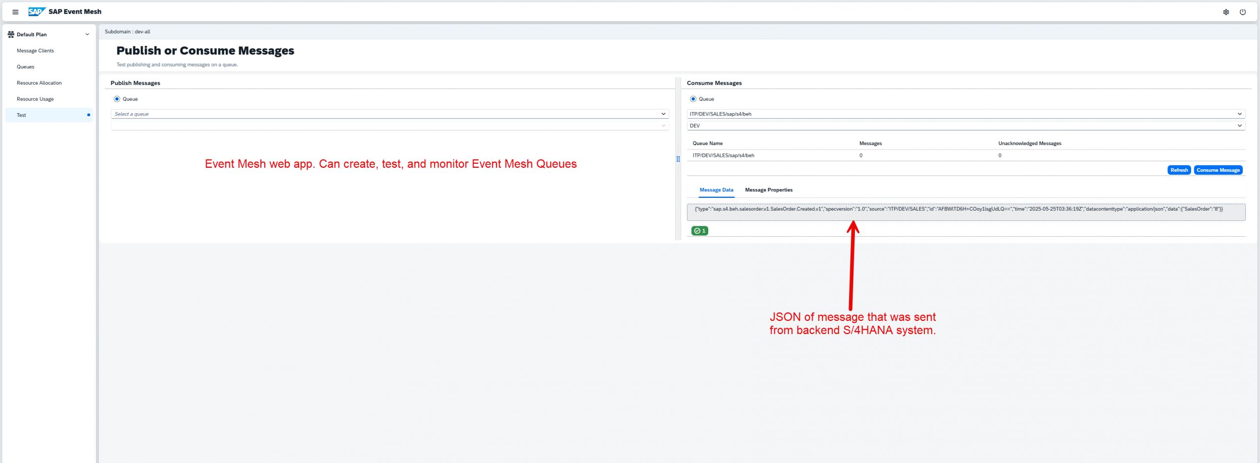 BTP Channel Message Queue